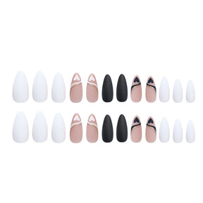 Black and White Heart Matte Nail Stickers