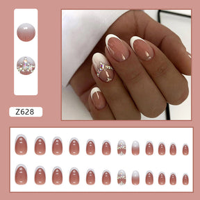 Minimalist French Round Gradient Nails, Sweet Teen Style