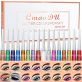 16-Color Glitter Liquid Eyeliner Set