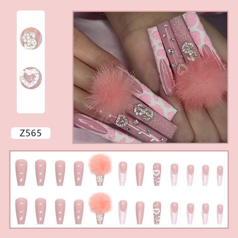 Pink Cotton Candy Diamond Ballet Fall Nails - Gentle & Feminine