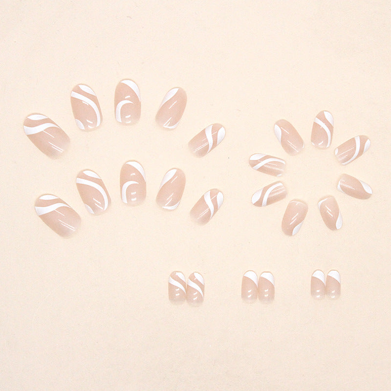 Simple Pure White Ribbon Bridal Fall Nails - Sweet & Luxe