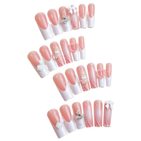 Pink Heart Magic Castle Removable Nail Tips