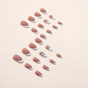 Minimalist French Round Gradient Nails, Sweet Teen Style