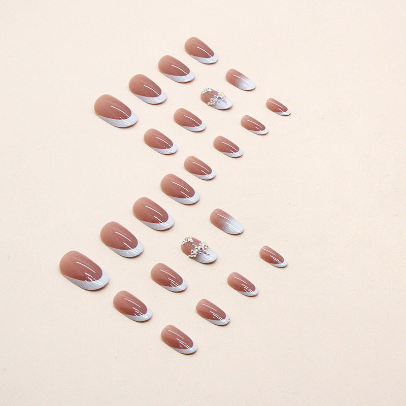 Minimalist French Round Gradient Nails, Sweet Teen Style