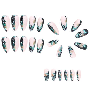 Removable Ink-Style Gold Foil Nail Tips