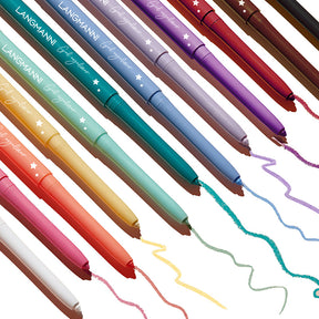 12-Color Long-Lasting Matte Eyeliner Pen Set