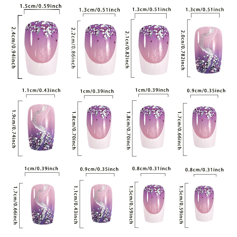 Spring Summer Purple French Tip Nails