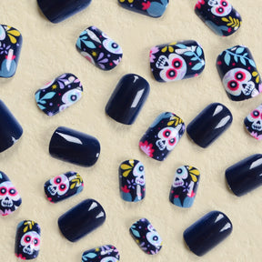 Cute Skull Halloween Nails, Dark and Stylish