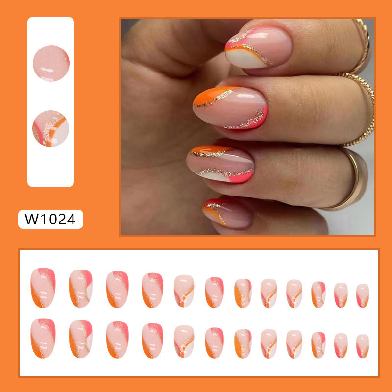 Cute Short Oval Wave Nails, Irregular and Shiny