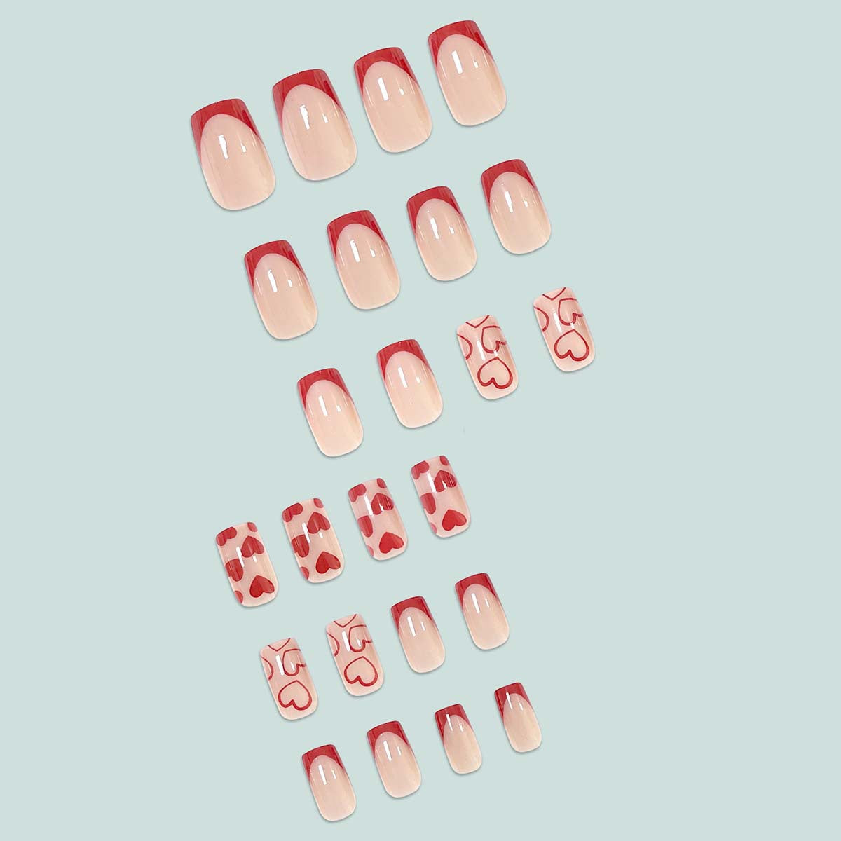 Valentine's Day Heart Red Nail Stickers