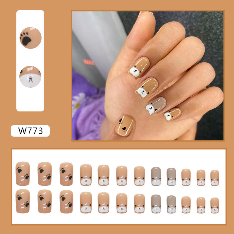 Cute Bear Paw Print Nail Stickers for Kids