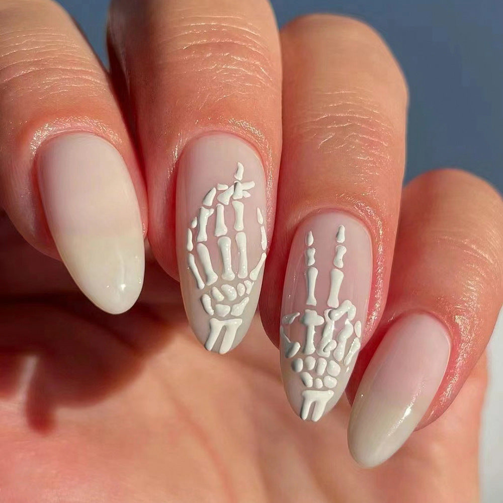 Almond Shape Wearable Nail Art for Halloween