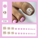 Sweet Pink Nails with Gold Foil Flowers and Butterflies