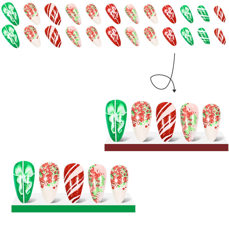 Christmas Bow INS Style Nail Tips