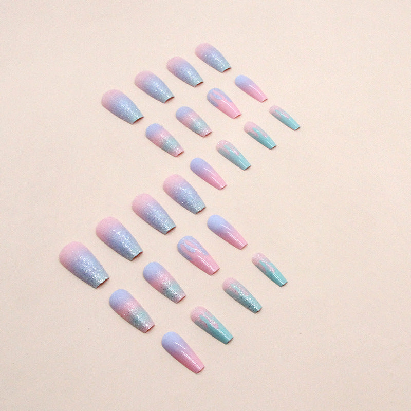 Sweet Shiny Macaron Gradient Nails, Cute Summer Wear