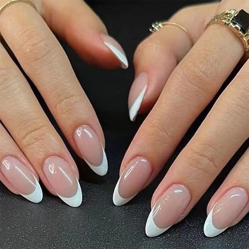 Simple White French Ice Clear Nail Tips