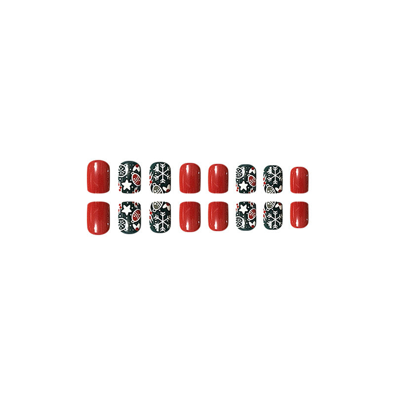 Removable Christmas Light Red Nail Tips