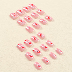 Cute Santa Claus Christmas Nails, Removable and Reusable