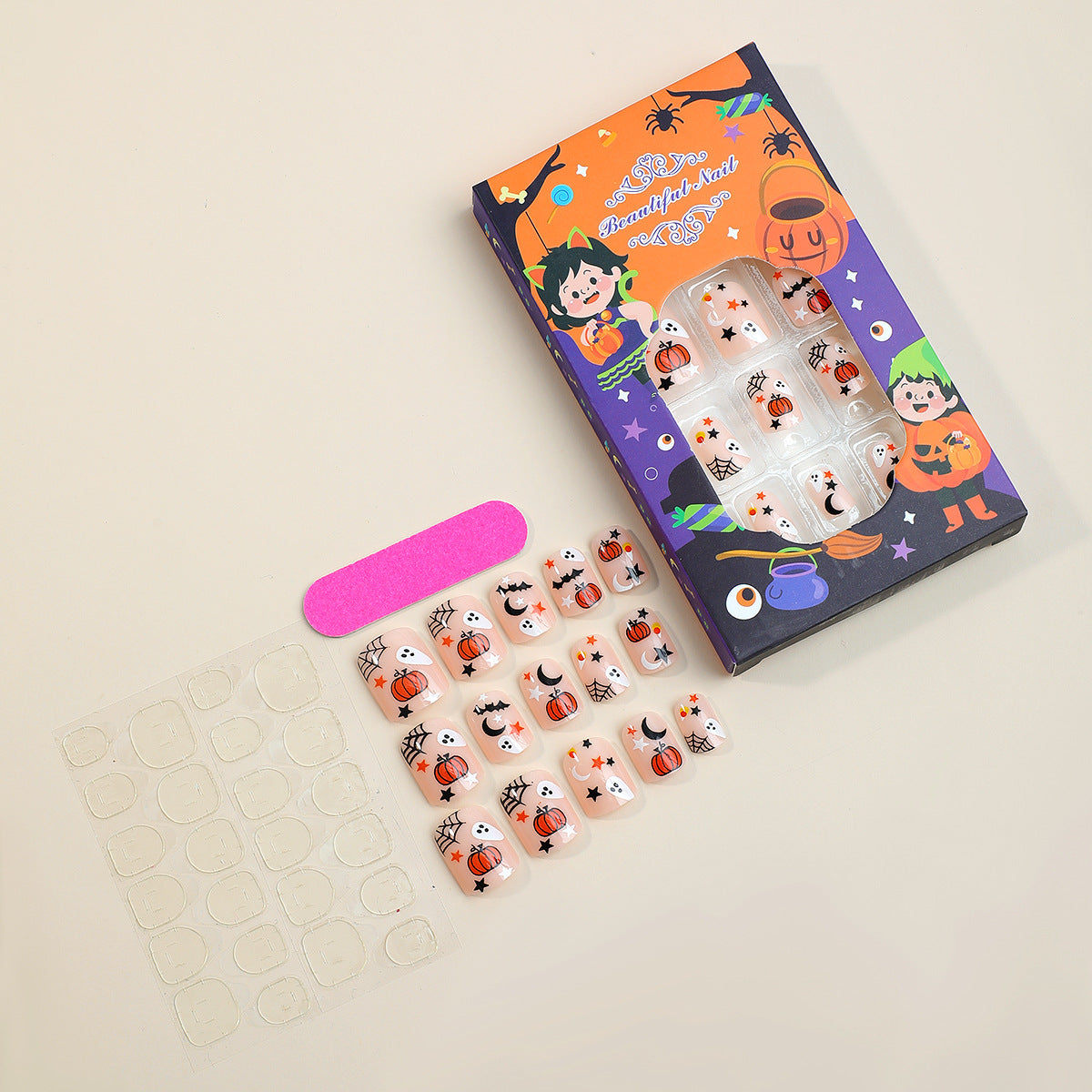 Short Halloween Wearable Nails 24-Piece Set