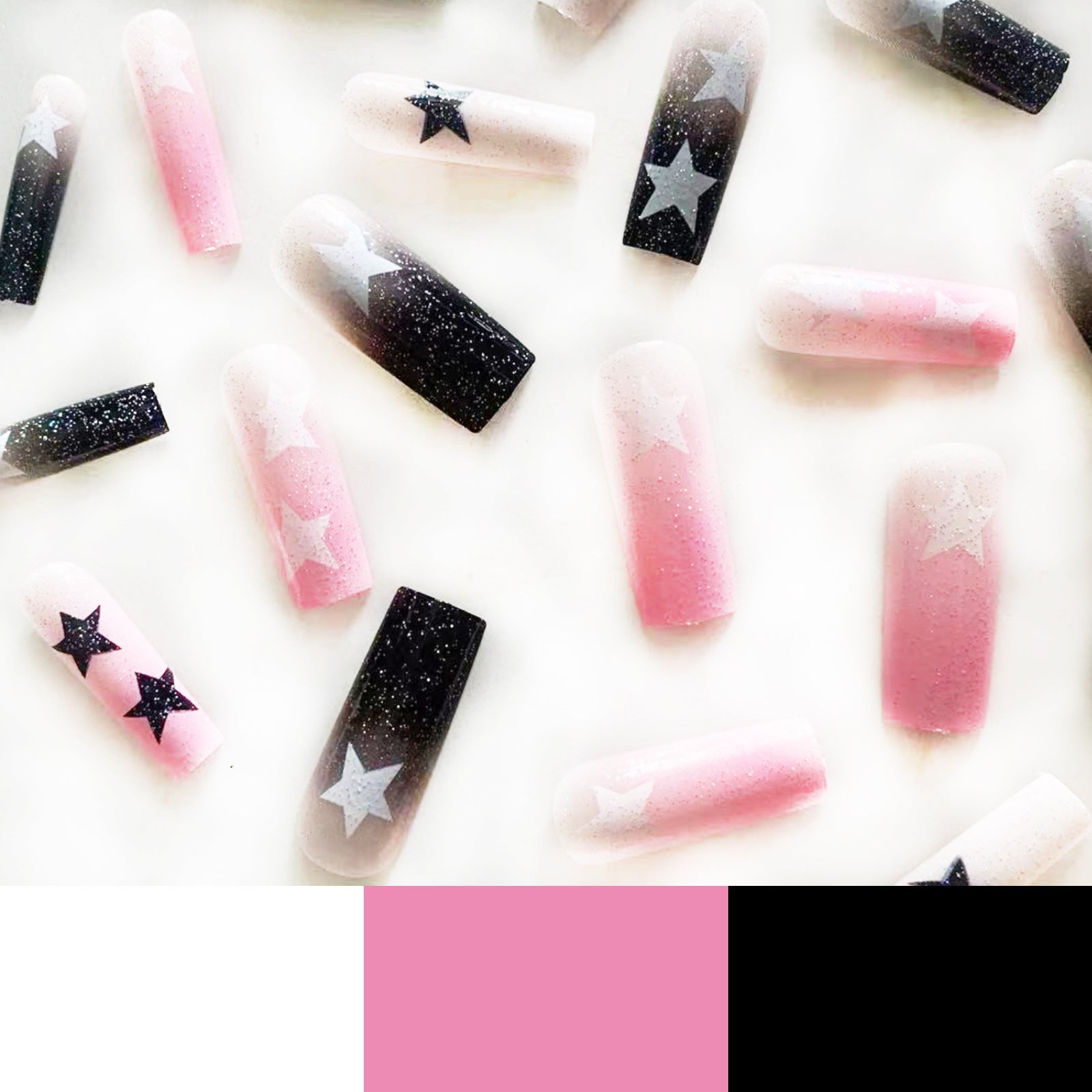 Twin-Color Gradient Star Acrylic Nail Tips