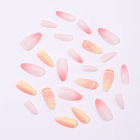 Fruit Themed Almond Shape 3D Drip Resin Nails