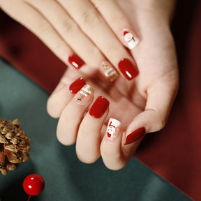 Christmas Nail Wraps, Detachable Flat Nail Extensions