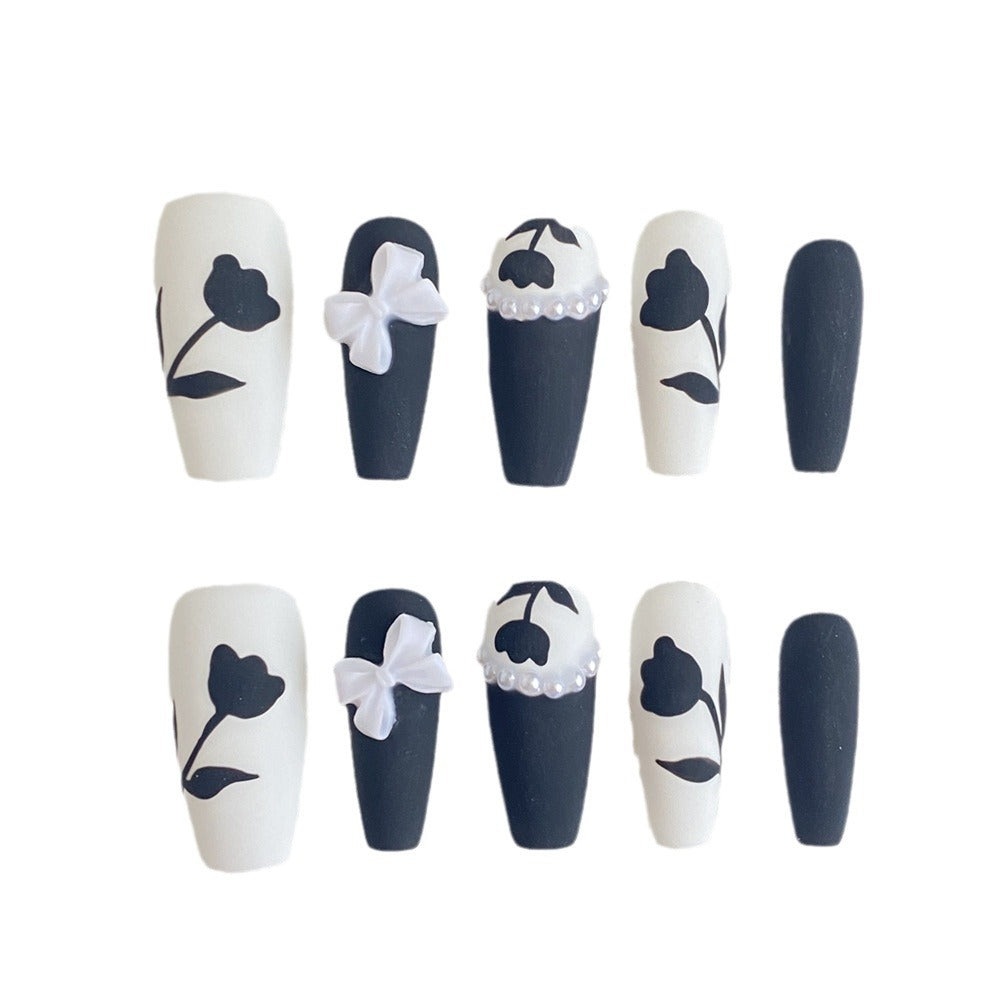 Chic Handmade Tulip Fall Nails, Trendy and Versatile Student-Friendly Nail Patches