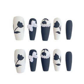 Chic Handmade Tulip Fall Nails, Trendy and Versatile Student-Friendly Nail Patches