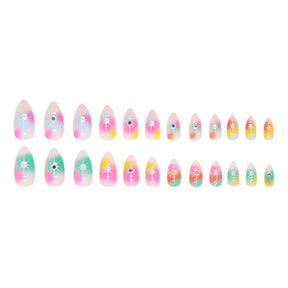 Colorful Rainbow Star Diamond Almond Nail Stickers