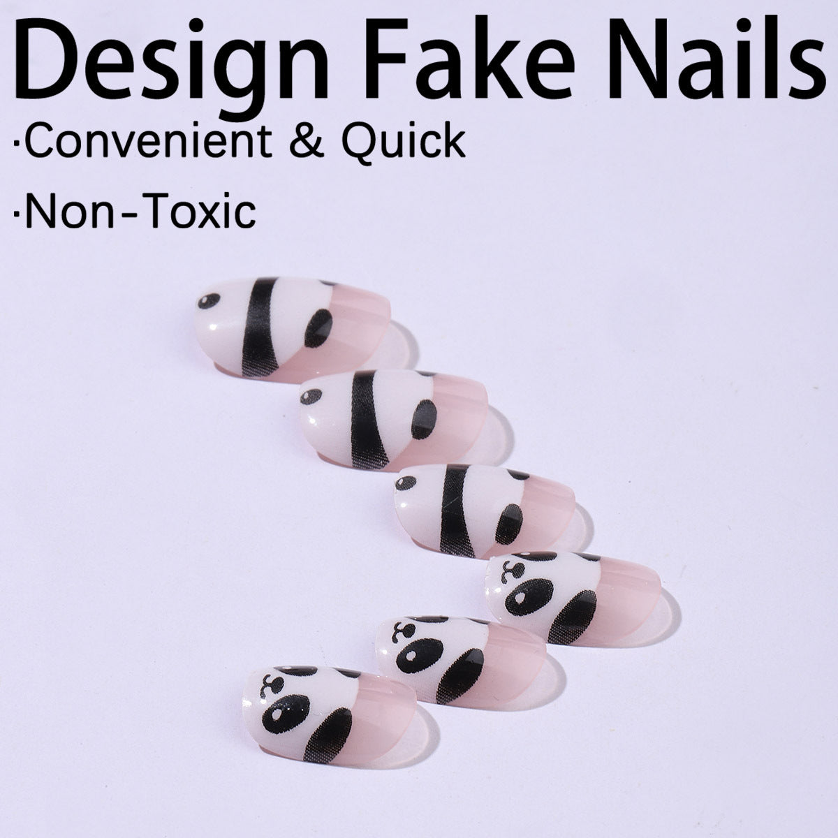 Cute Panda Children's Detachable Hand-Painted Nail Wraps