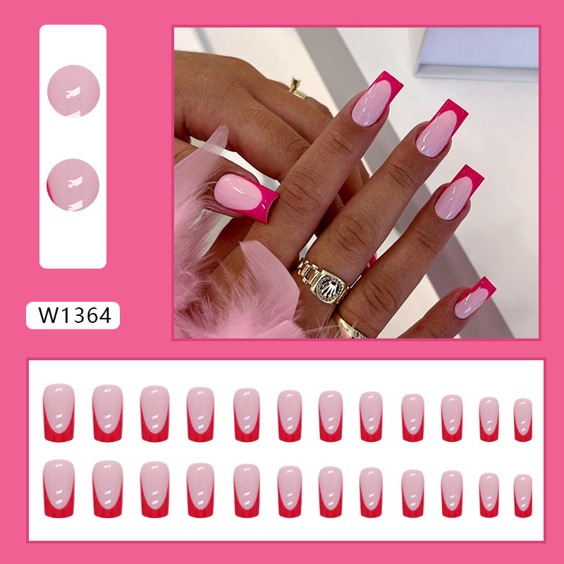 Mid-Length Red French Manicure Nails for Fashionistas