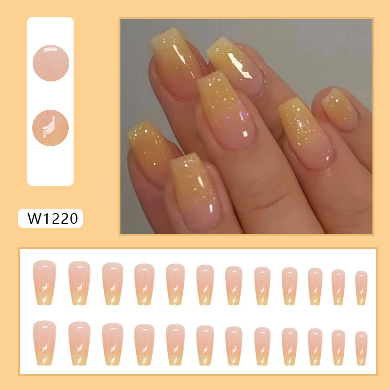 Chic Floral Fall Nails Light Luxury Ins Style 24 Pieces