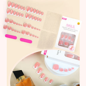 Summer French Minimalist Toe & Finger Nail Wraps