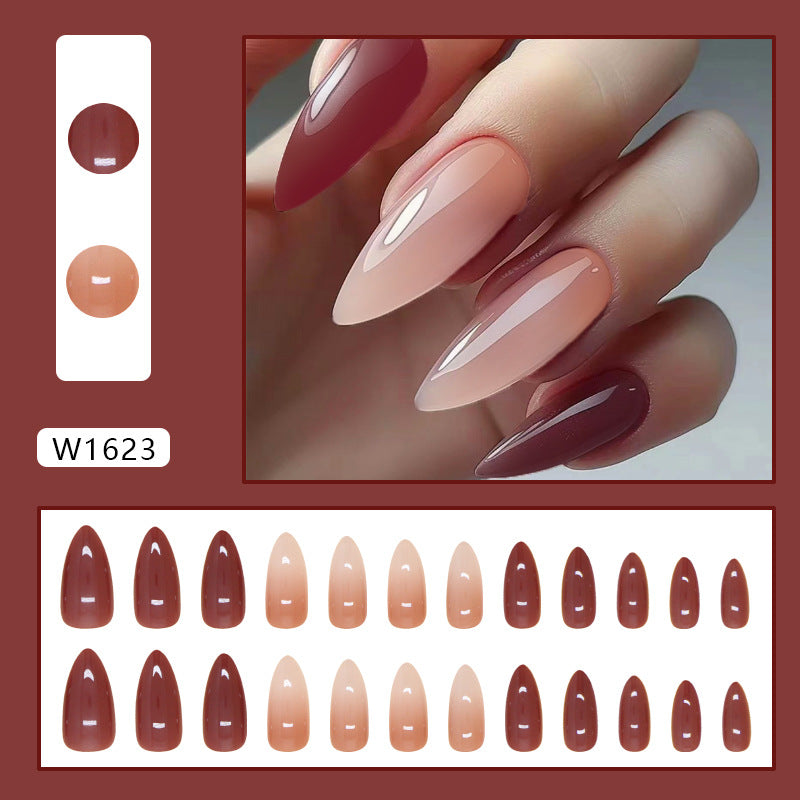 Simple Gradient Fall Nails: 24-Piece Removable Nail Wraps