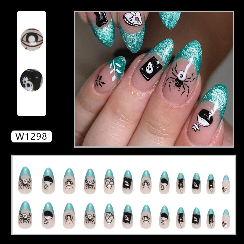 Sweet-Cool Aurora Almond Nails, Dark Halloween Scorpion Potion