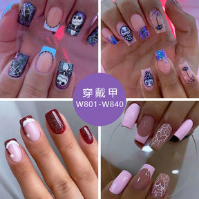 Cute and Cool Halloween/Christmas Fall Nails: 24-Piece Set