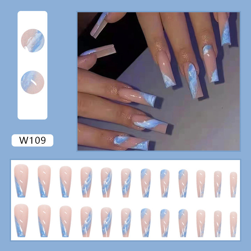 Ballet T-Shape Press-On Fall Nails - European and American Style (24PCS)