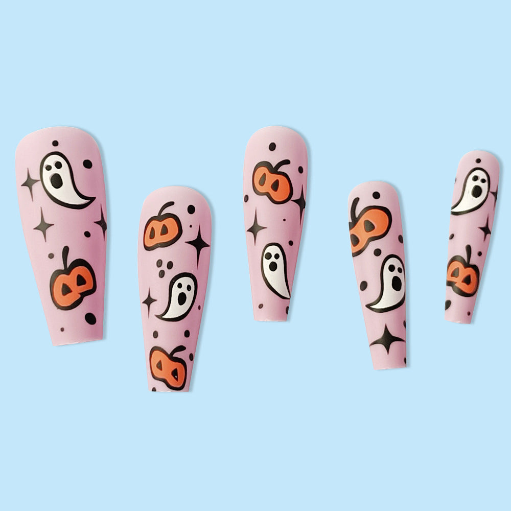 Premium Halloween Pumpkin Monster Nails - Wholesale (24-Piece)