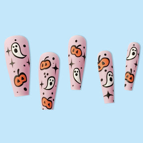 Premium Halloween Pumpkin Monster Nails - Wholesale (24-Piece)