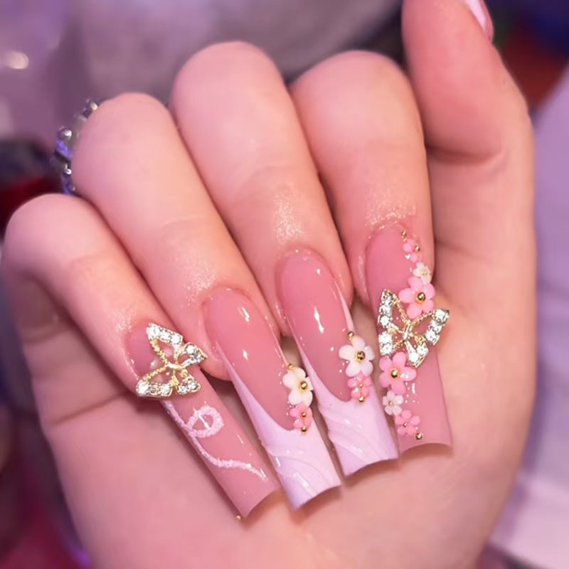 24-Piece Drop Resin Butterfly Line Fall Nails