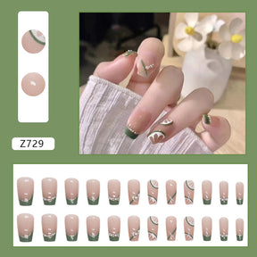 Ballet Nails with Glitter and Diamonds: 24-Piece Sparkly Fall Nail Wraps