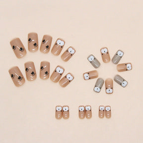 Cute Bear Paw Print Nail Stickers for Kids