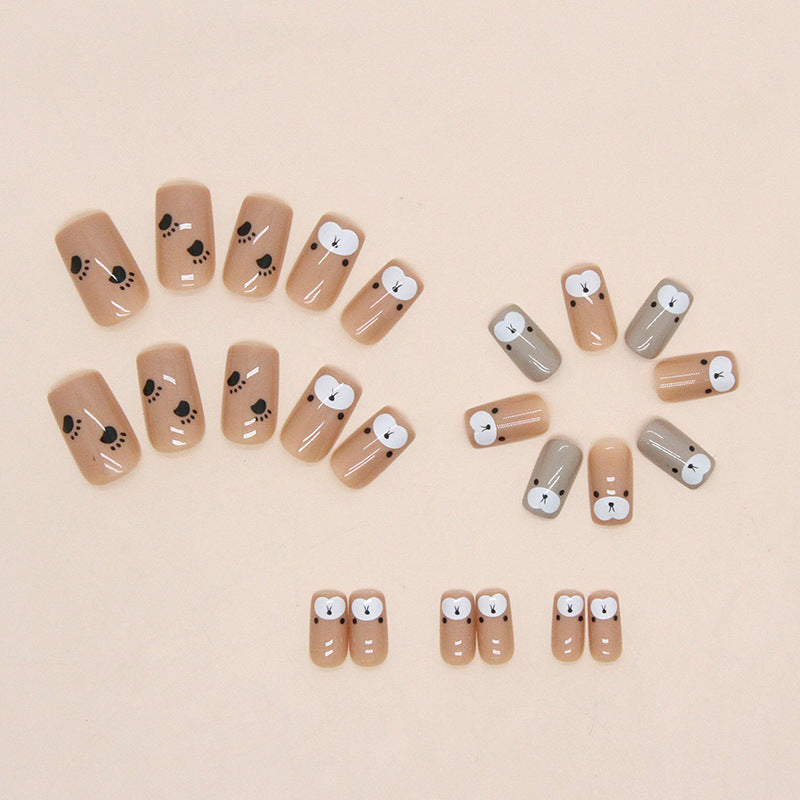 Cute Bear Paw Print Nail Stickers for Kids