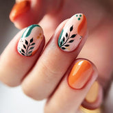 Short Leaf Pattern Solid Color Nail Wraps