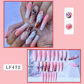 7-Color Printed Long Nail Tips