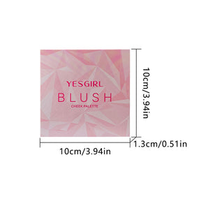 4-Color Blush Palette - Fine Glitter, Matte Finish