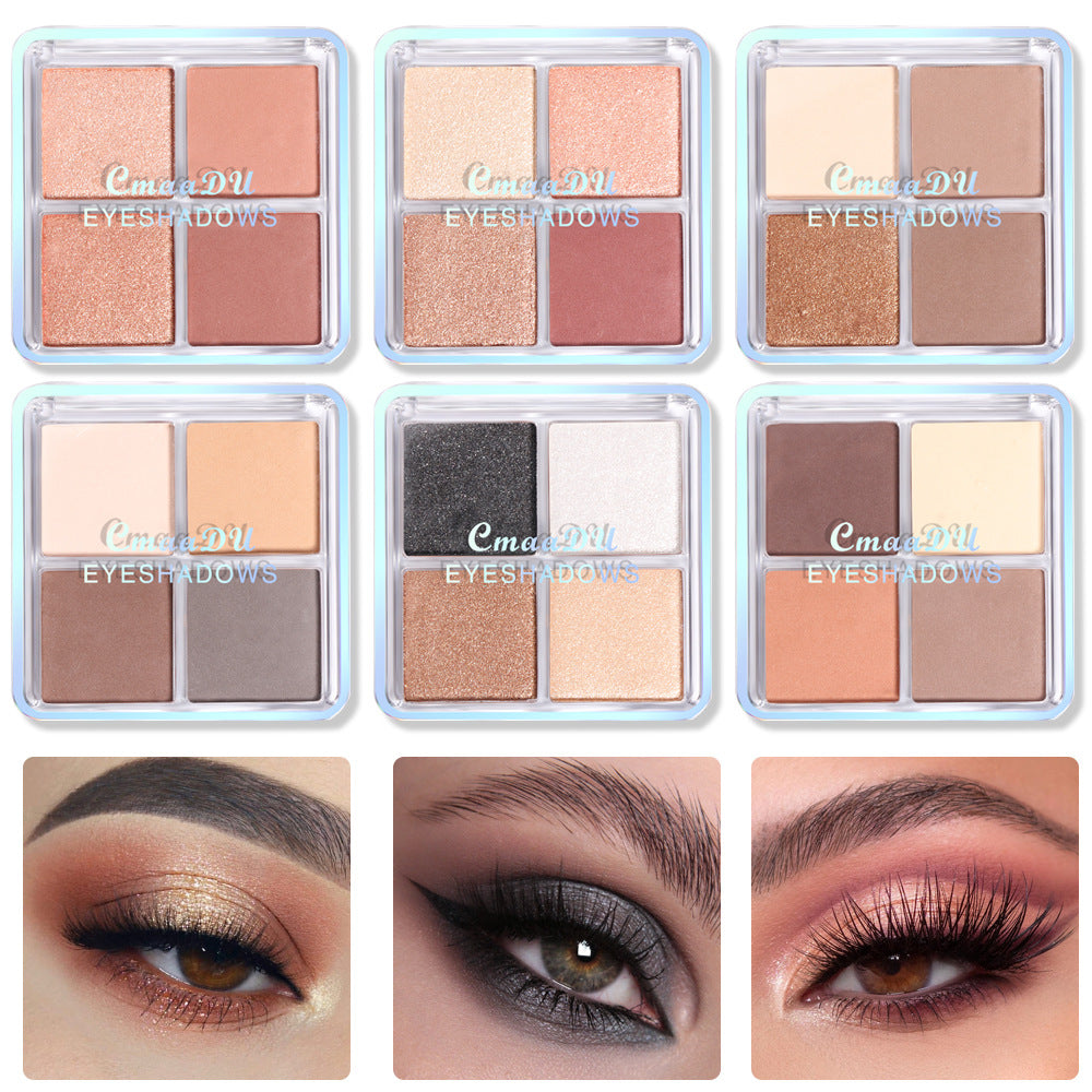 CmaaDU 4-Color Matte and Shimmer Eye Shadow Palette