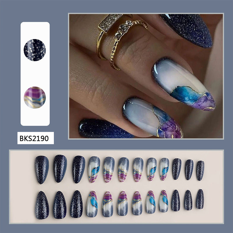 Chinese Style Marble Gradient Nail Tips