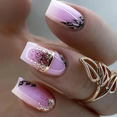 Removable Gold Foil Leaf Classic Nail Tips