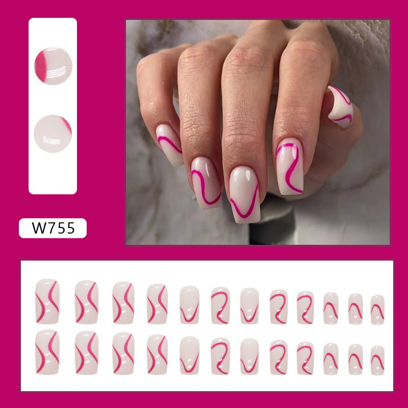 Simple Elegant Line Mid-Length Nail Stickers